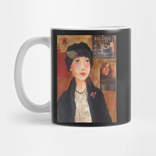 woman, black hat Mug